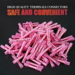 100Pcs 22-16AWG Red Heat Shrink Wire Butt Connectors Waterproof Splice Terminals