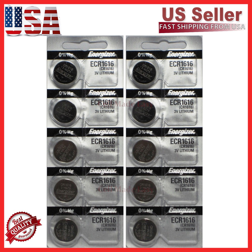 10 x Fresh ENERGIZER CR1616 BATTERY 3V LITHIUM Coin Cell CR 1616 DL1616 BR1616