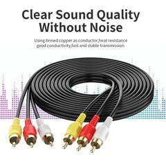 100FT RCA Composite AV Cable 3RCA to 3RCA, Gold Plated, for TV, DVD, Speaker, Am