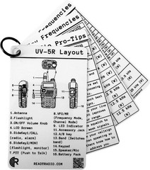 UV-5R Reference Card – Waterproof Pocket Frequency Guide HAM GMRS FRS MURS