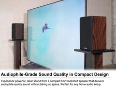 Pair Rockville RockShelf 68D 400w Dark Wood 6.5″ Home Theater Bookshelf Speakers