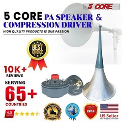 5Core PA Horn Speaker Waterproof Trumpet Horn 22 Inch + Driver Unit 60W