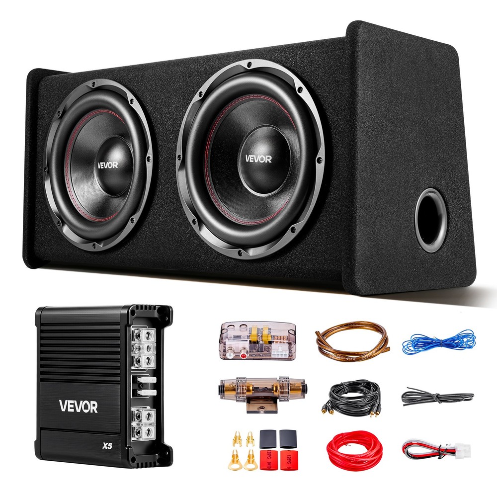 VEVOR Subwoofer Bass Package Dual Car Audio Subwoofer and Amp Package 490W RMS
