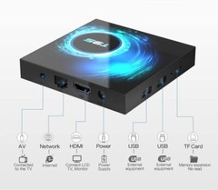 Android Box 10.0 TV Box with 4GB RAM 64GB ROM T95 WiFi 2.4GHz LAN 100M H.265/ BT