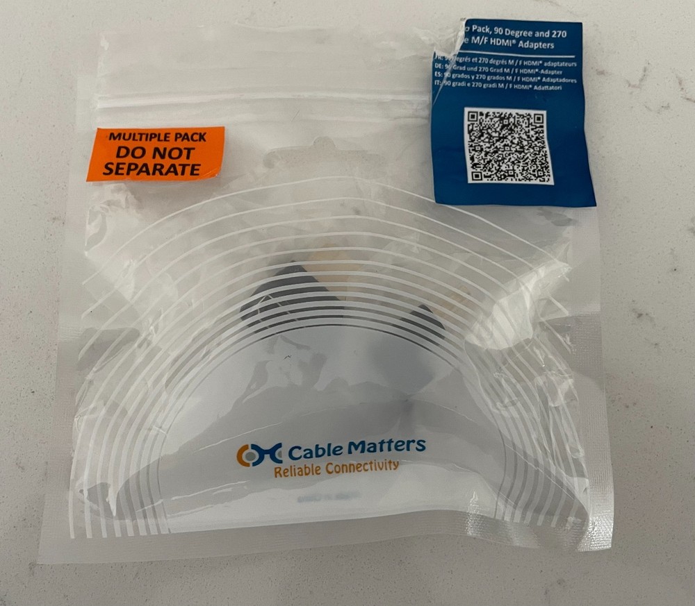 Cable Matters Combo Pack – 90 Degree and 270 Degree M/F HDMI Adapters