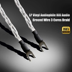 3Cores 5N Silver-plate HiFi Audio Cable Ground Wire Rhodium Plated Y Spade Plug