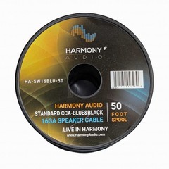 Harmony Audio 16 Gauge CCA Car Home Stereo Matte Blue Speaker Wire Cable 50 Feet