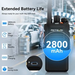 2* NR40 DMR/Analog Two Way Radio ARC4/AES256 Noise Reduction & Waterproof Mic