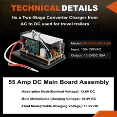 WF-8955-AD-MBA Main Board Assembly 55 Amp RV Converter Replacement Unit WF8955