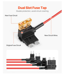 Fuse Tap, 24 Packs, 4 Types 12V Car Add-A-Circuit Fuse Tap Adapter Standard Mini