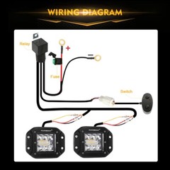 Auxbeam 5″inch 72W Flush Mount LED Work Light Bar Pods Strobe Offroad Fog Lights