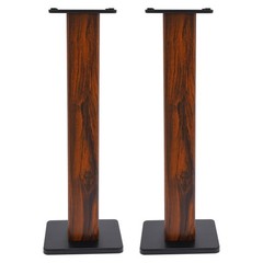 Rosewood Wood-Grain MDF Speaker Stands Pair 35.4″ (90cm) Sand-Fillable Anti-Slip