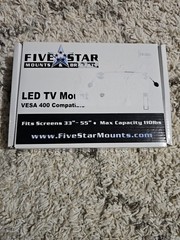 Five Star LED-WH LED TV Mount VESA 400 Compatible NIB Nice TV Mount NEW