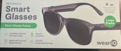 NIB WeariQ Smart Glasses Bluetooth Black UV400 Polarized Large Frame Ios Android