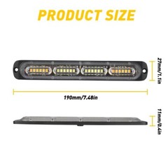2pcs 24 LED Strobe Lights Emergency Flashing Warning Beacon Yellow Amber 12V EXV