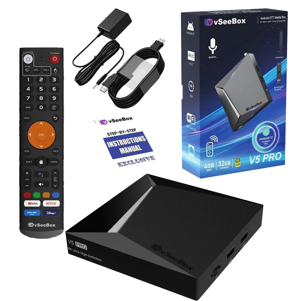 vSeeBox V5 pro, V6 Max, V6 plus ships free New sealed box units