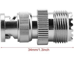 2 Pcs BNC Male to UHF Female PL259 Female to BNC Male SO-239 RF Coaxial Adapter