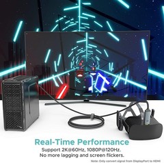 4K Display Port DP to HDMI Cable 60Hz 2160P 25.92Gbps HDR Audio Video Adapter PC