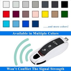 3-Piece Painted Key Cover Key Fob Shell Compatible with Porsche Key White
