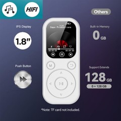 Support 128GB MP4 / MP3 Bluetooth Lossless Music Player FM Radio Recorder Sport.