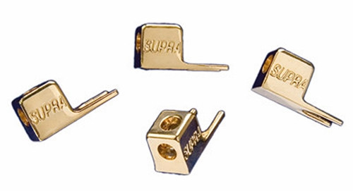 SUPRA FORK XL Spade Connectors (6.5 mm) TWO PAIRS 24k gold-plated NO SOLDERING !