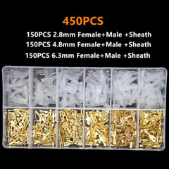 450x Wire Connectors Spade Crimp Terminals SN-48B Ratchet Crimper Plier Tool Kit