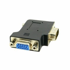 Flat Left Angled 90 Degree VGA SVGA Male To Female Extension Adapter D-Sub 15pin