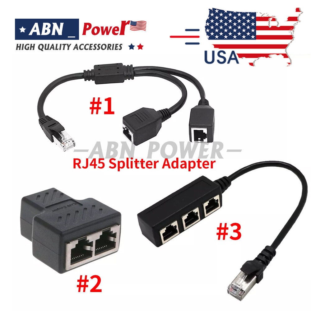 RJ45 Splitter Adapter 1 to 2/3 Ways CAT 7 6 5 LAN Ethernet Cable Connector