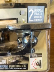 Atlantic Universal Speaker Mounting Brackets Set of 2 Black for Wall or Ceiling