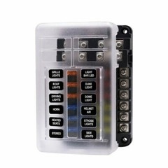 12-Way Blade Fuse Box Block Holder LED Indicator 12V 32V Auto Marine Waterproof