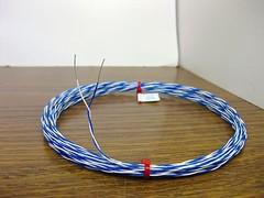 25 feet solid 26 AWG Silver Plated Wire Twisted Pair Gore blue white SPC