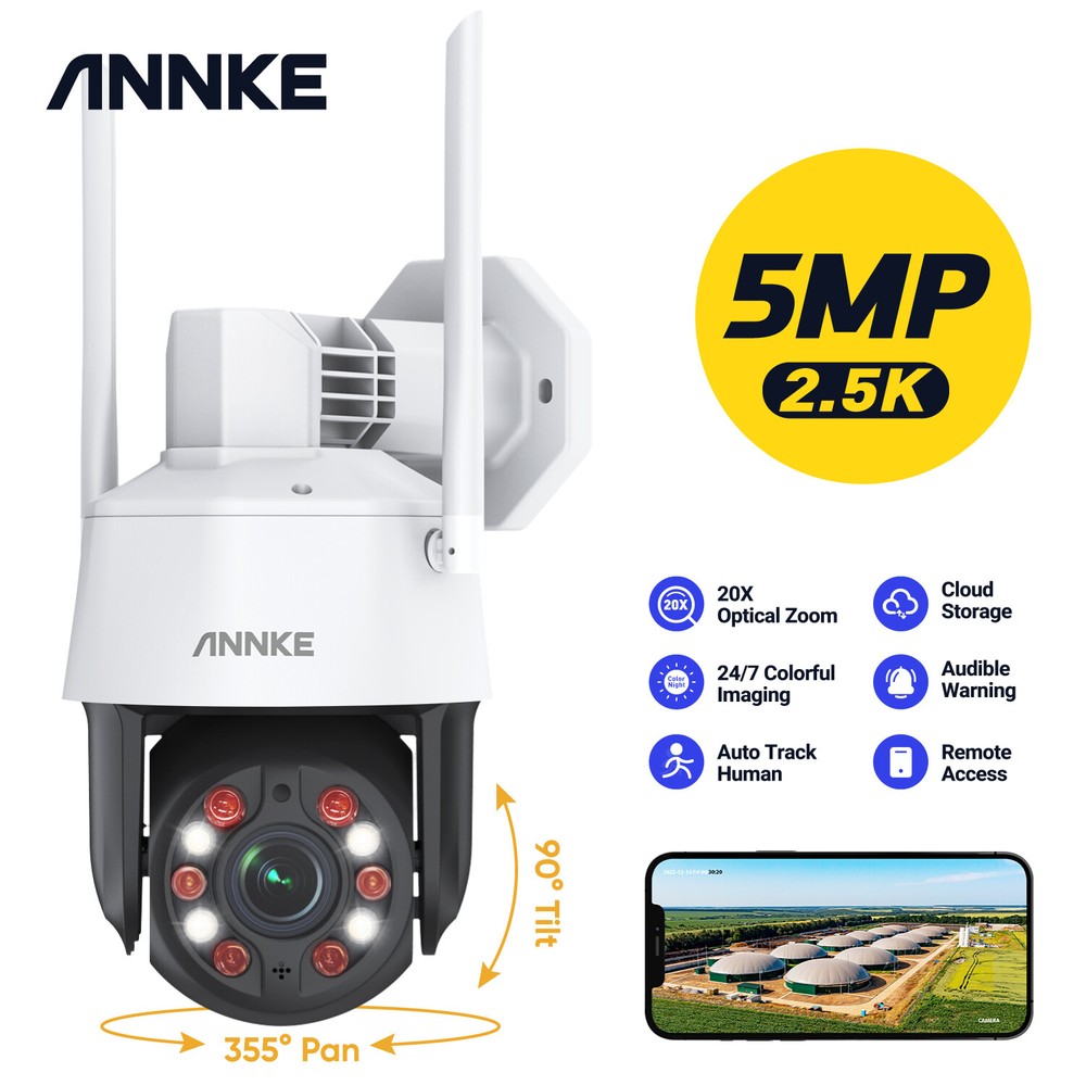 ANNKE 5MP PTZ Wireless Security Camera 20X Optical Zoom Two-Way Talk Auto Track