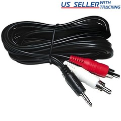 16 ft 3.5mm Mini Plug to 2-RCA Male Stereo Audio Cable
