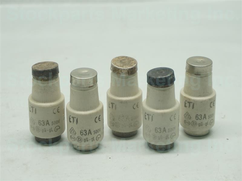 Lot 5pcs ETI gG-gL Fuse 63A 500V 30 Days Warranty Fast Shipping