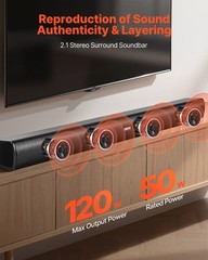 VEVOR Sound Bar for Smart TV 2.1 Channel Bluetooth TV Soundbar with Subwoofer