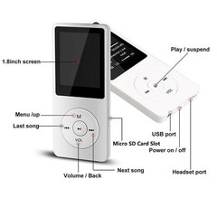 Bluetooth Sport Lossless Music MP4 MP3 Player FM Radio Recorder Support 128GB US