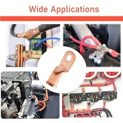 4/0 AWG Copper Wire Lugs with Heat Shrink Ring Terminals 12 Pack