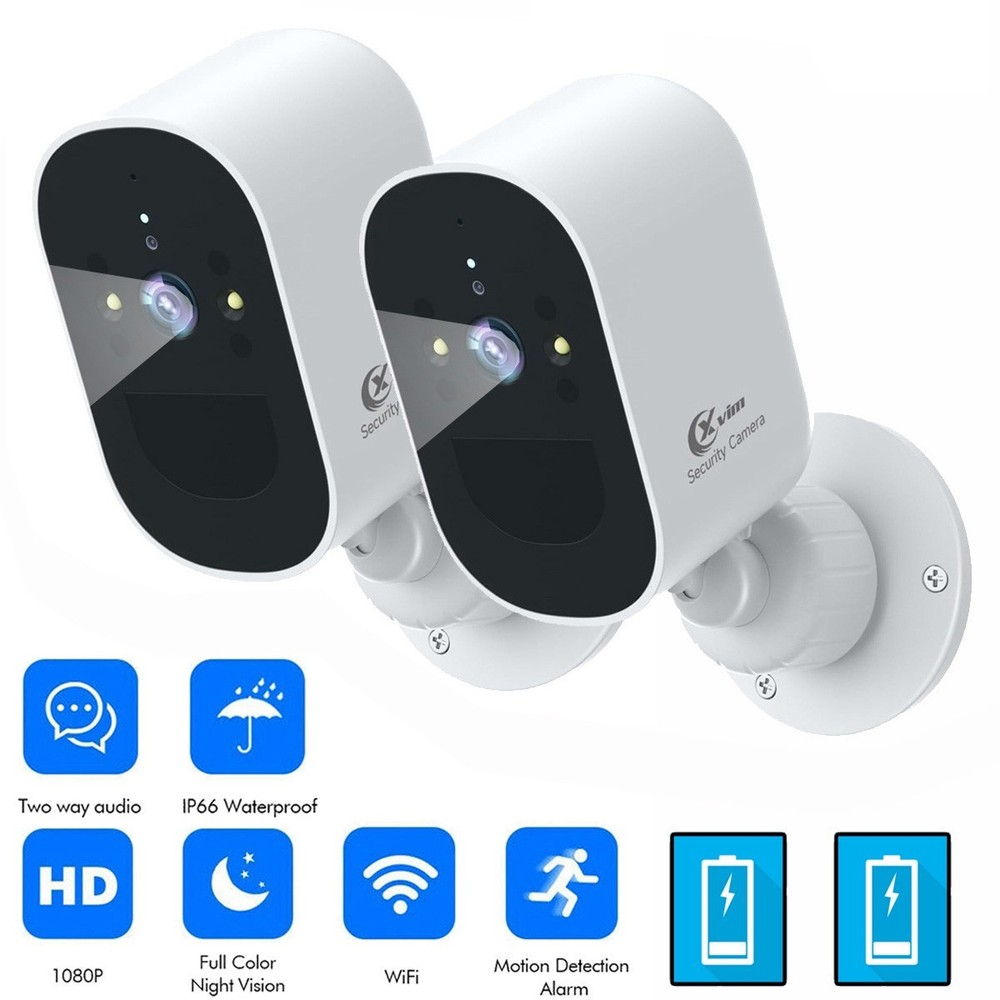 XVIM 2PK Battery Camera 1080P 2K HD Wireless Security Camera Outdoor WiFi Camera