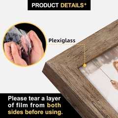 Picture Frames 6×6 Set of 2 Rustic Wood Grain Photo Frame 6×6,