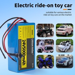 24V 5Ah Lithium Battery with 29.4V 1A Charger, 24V Rechargeable Battery for DIY