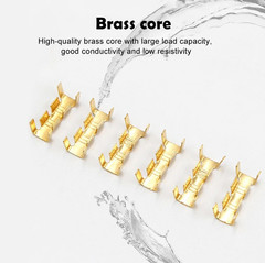 200pcs U Type Brass Terminal Connectors 0.3-1.5mm² Double Crimp Set – NEW
