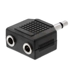 5 Pack 3.5mm Mono Male Plug to 2 3.5mm Mono Female Jack Adapter 2-Way Splitter