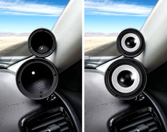 Tweeter & Midrange Speaker Pods Pair ABS Plastic A Pillar Dash Mount Mids Highs