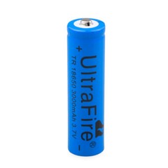 3.7V Button Top Rechargeable Battery 3000mAh Lithium Cell Charger For Flashlight