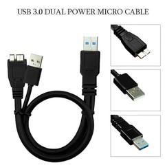 50CM USB 3.0 A Y USB 2.0 male to Micro B Power Data Cable Cord for Mobile SSD