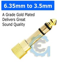 6.3mm 1/4″ Male plug to 3.5mm 1/8″ Female Jack Stereo Headphone Audio Adapter