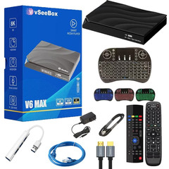 Vseebox V6 Max 2026 Kit with HDMI Cable, Remote, Setup Guide & Power Adapter