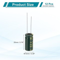 12Pcs Electrolytic Capacitor 3300UF 6.3V with Aluminum Radial Leads 10 x 20mm
