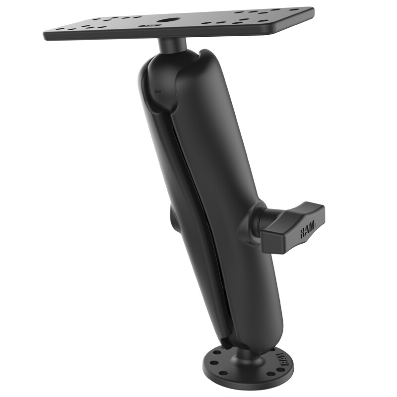 RAM Mount Rectangular 1.5″ Ball Plate Long Surface Screw Down Mount RAM-111U-D