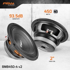 2x PRV Audio 8MB450-4 8″ Midbass PRO Audio Speaker 900 Watts 4 Ohms – PRV 8MB